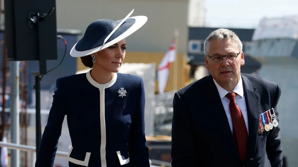 Kate Middleton Wows in Elegant Navy Dress at HMS Glasgow Ship Christening 6 Kate Middleton Wows in Elegant Navy Dress at HMS Glasgow Ship Christening